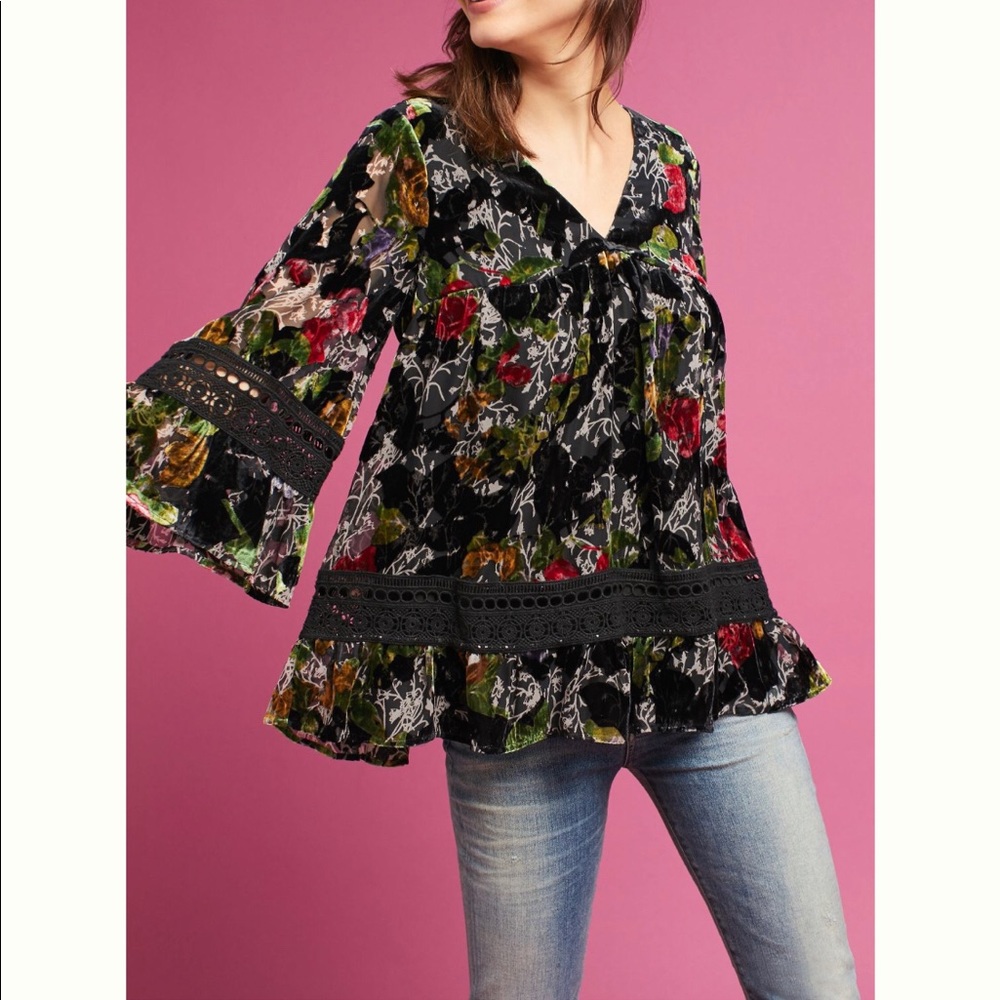 Velvet Burnout Blouse